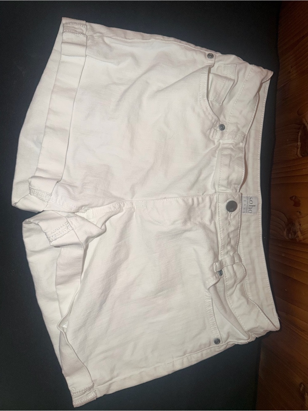 Soho White Roll Cuffed Women's Jean Shorts